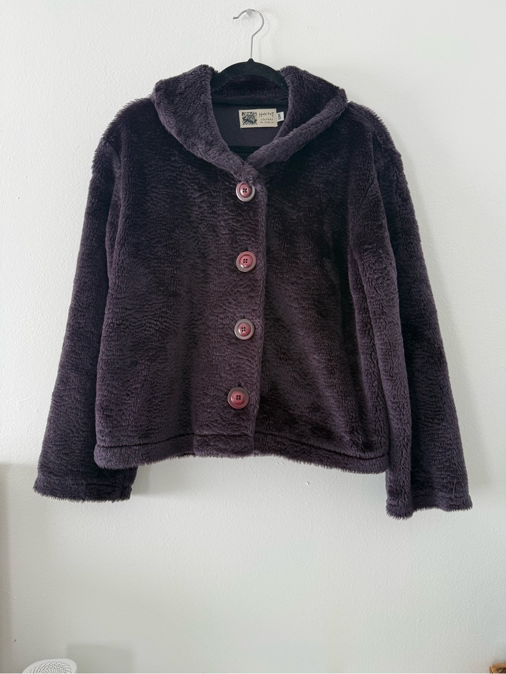 Habitat Plush Hooded Jacket - Dark Plum